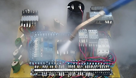 Steam cleaning of electrical control panels