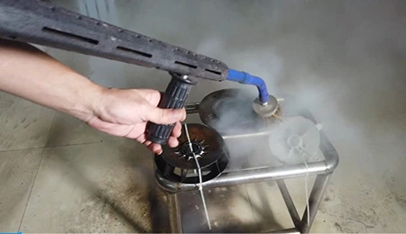 Steam cleaning of motor parts